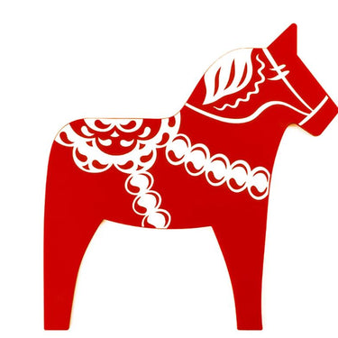 Grytunderlägg dalahäst, röd, enfärgstryck
