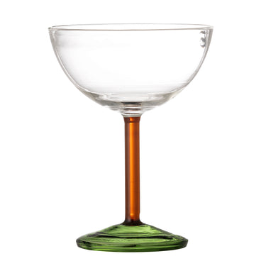 Martine Cocktailglas – Röd Fot och Grön Bas Ø11 x H14,5 cm