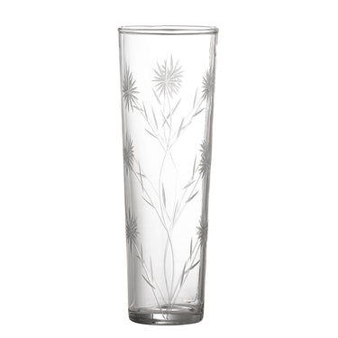 Aki Dricksglas – Slankt Återvunnet Glas med Präglat Mönster Ø5,5 x H17,5 cm