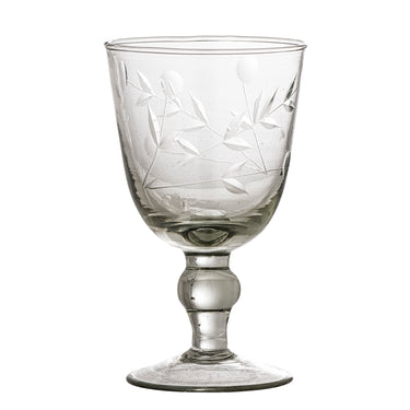 Rihna Vinglas – Återvunnet Glas med Handkarvade Detaljer Ø8,5 x H14 cm