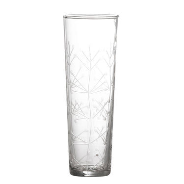 Aki Dricksglas – Återvunnet Glas med Frostat Mönster Ø5,5 x H17,5 cm