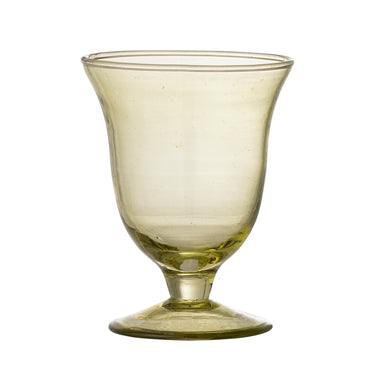 Florentine Vinglas – Återvunnet Glas i Grönt med Luftbubblor Ø8 x H10 cm