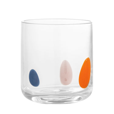 Afeen Dricksglas – Färgglada Prickar i Munblåst Glas Ø8 x H9 cm