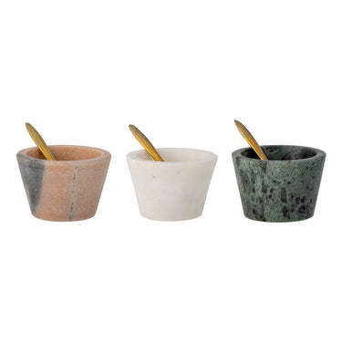 Rosamynthe Saltkar med Sked 3-pack – Ø7,5 x H5 cm