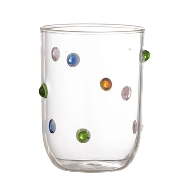 Thalia Dricksglas – Munblåst Glas med Glasdroppar Ø8 x H10,5 cm