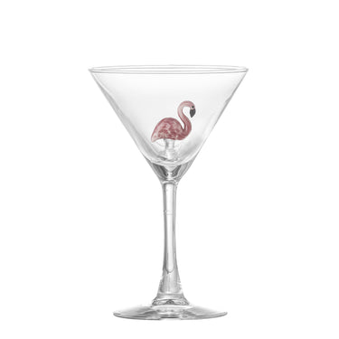 Misa Cocktailglas – Med Flamingo i Rosa Glas Ø9 x H16 cm