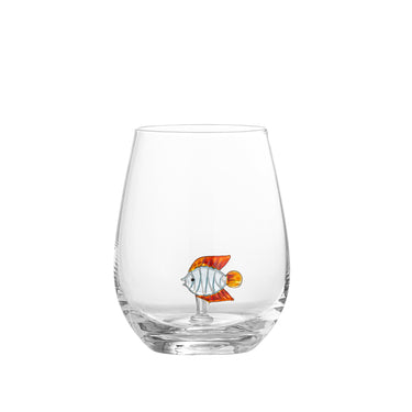 Misa Dricksglas med Fiskfigur – Munblåst Glas med Lekfull Detalj Ø9 x H12 cm