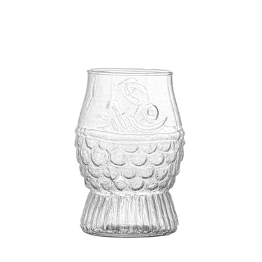 Kadir Dricksglas – Fiskform i Återvunnet Glas Ø7,5 x H12 cm
